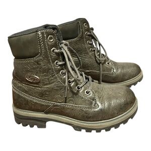 LUGZ Womens Empire Hi Lace Up Casual Ankle Boots Flexastride Slip Resistant 6.5